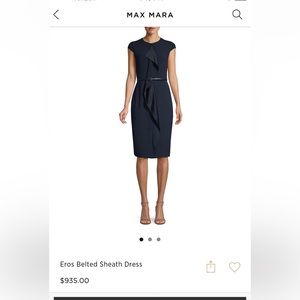 MaxMara belted sheath dress bright blue size 6